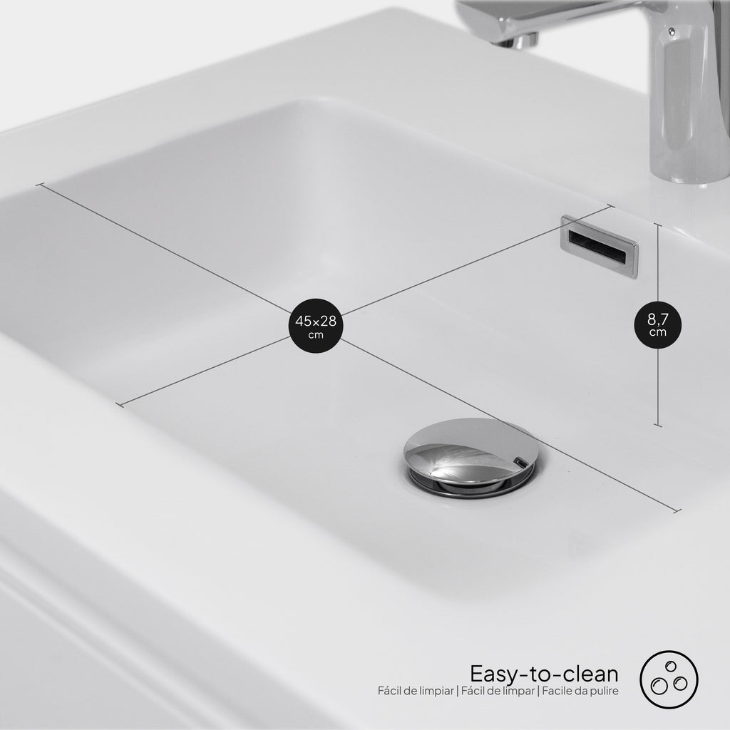 Atena – Móvel de lavatório suspenso com gaveta soft-close | Vários Tamanhos e Cores