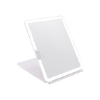 Specchio da trucco con luce LED, specchio portatile tipo tablet con illuminazione a 3 colori, luce regolabile, supporto regolabile, doppia alimentazione e controllo touch