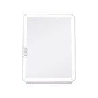 Specchio da trucco con luce LED, specchio portatile tipo tablet con illuminazione a 3 colori, luce regolabile, supporto regolabile, doppia alimentazione e controllo touch
