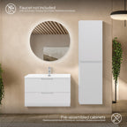 Tália - Conjunto de casa de banho suspenso - Disponível em 60, 80 e 100 cm - Várias Cores