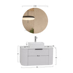 Maia - Set bagno sospeso - Disponibile in 90 cm - Vari colori