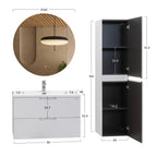 Tália - Conjunto de casa de banho suspenso - Disponível em 60, 80 e 100 cm - Várias Cores