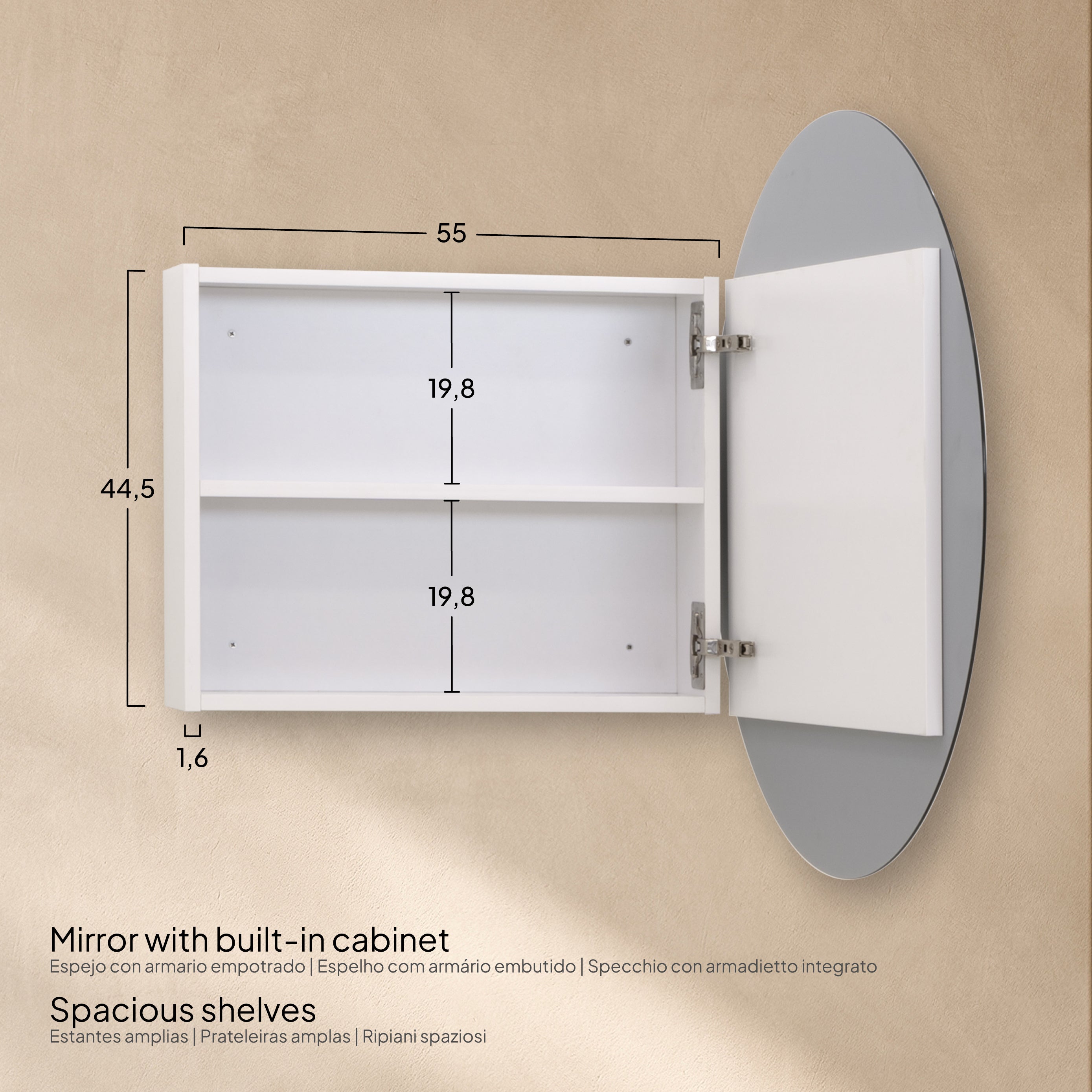 Maia - Set bagno sospeso - Disponibile in 90 cm - Vari colori