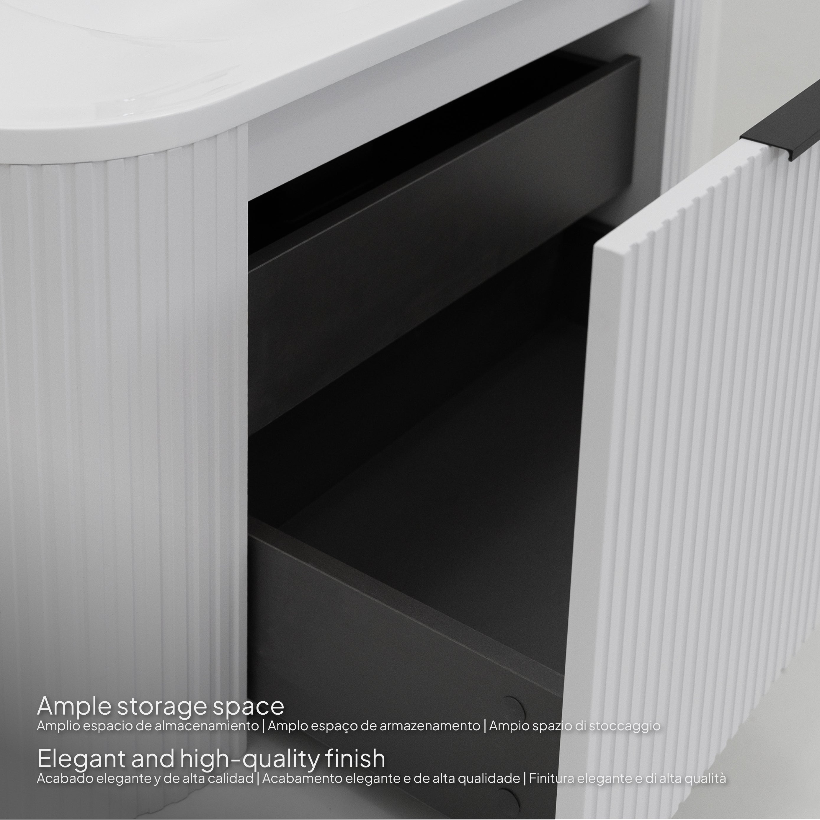 Maia Plus - Conjunto de casa de banho suspenso - Disponível em 90 cm - Várias Cores