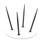 Conjunto de Mesa Corin con 4 Sillas Romantic/Shirley, Estructura Metálica y Tablero de Vidrio Templado