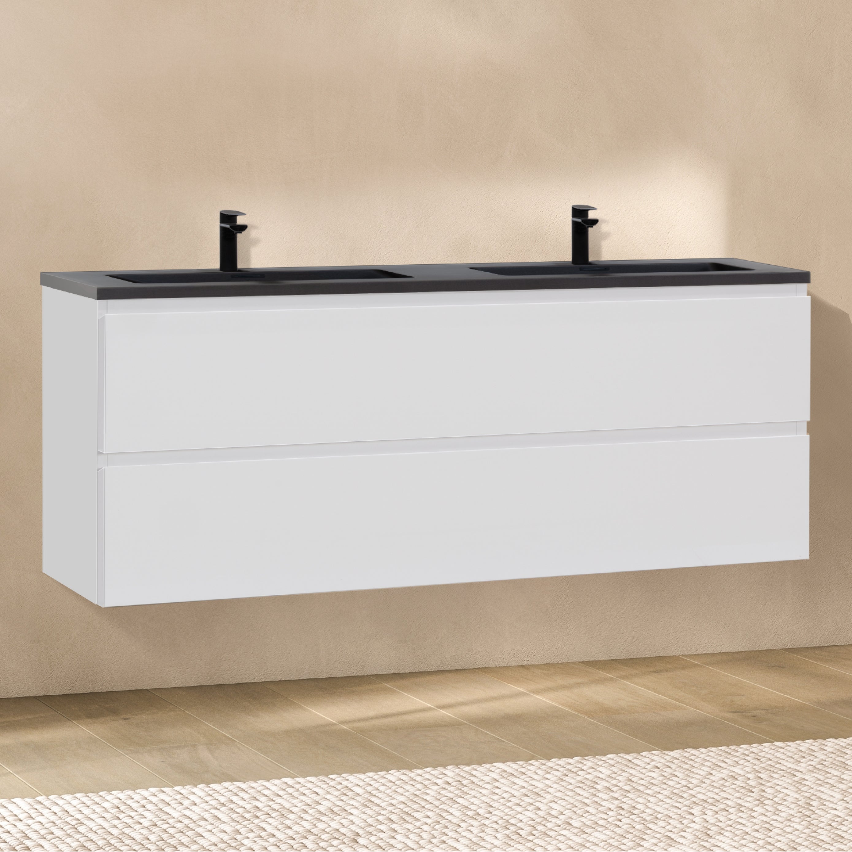 Atena - Mueble de lavabo suspendido con cajón soft-close | Varios tamaños y colores