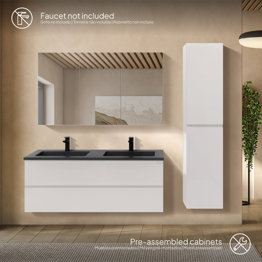 Atena - Set bagno sospeso - Disponibile in 60, 80, 100 e 120 cm - Vari colori
