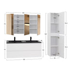 Atena - Set bagno sospeso - Disponibile in 60, 80, 100 e 120 cm - Vari colori