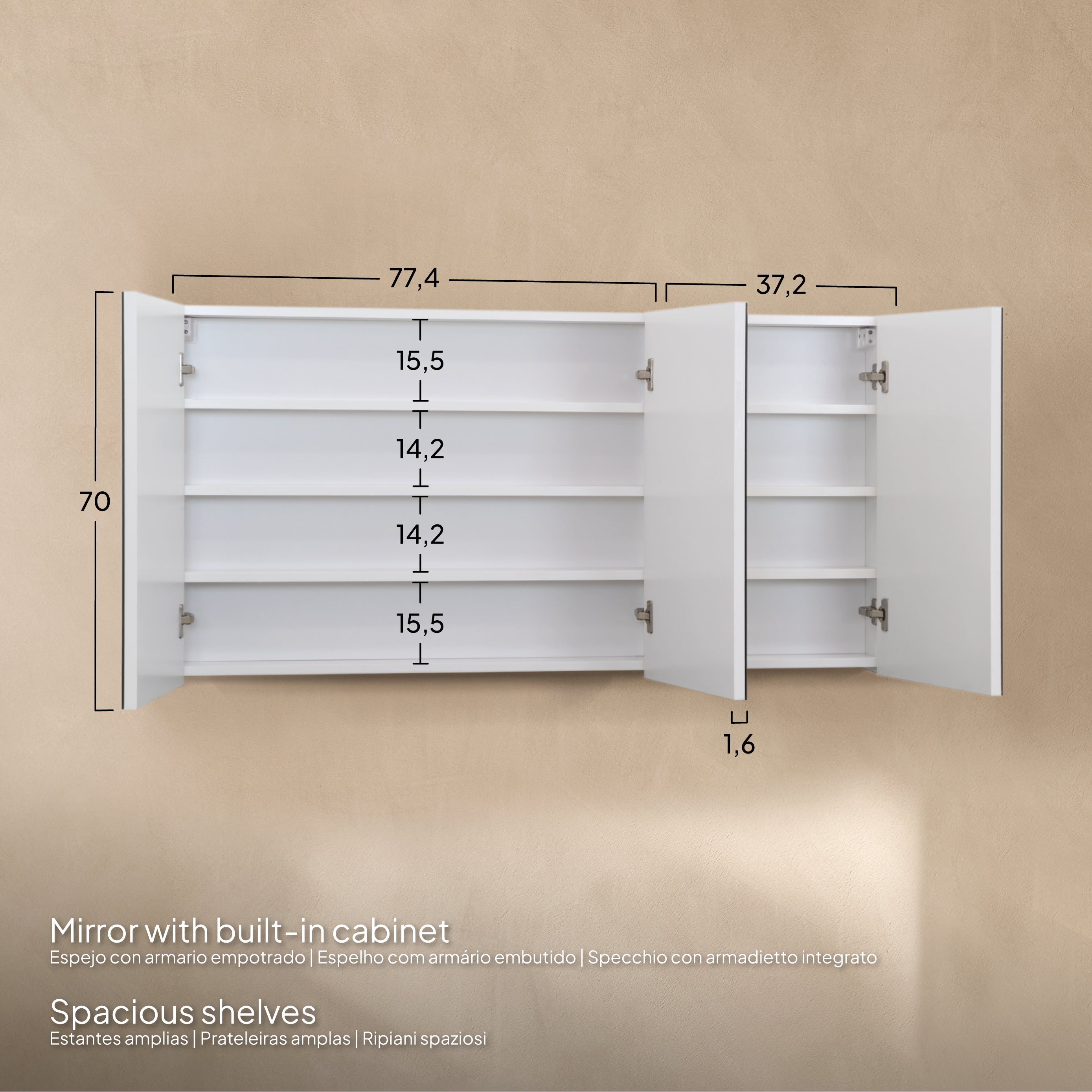 Atena - Set bagno sospeso - Disponibile in 60, 80, 100 e 120 cm - Vari colori