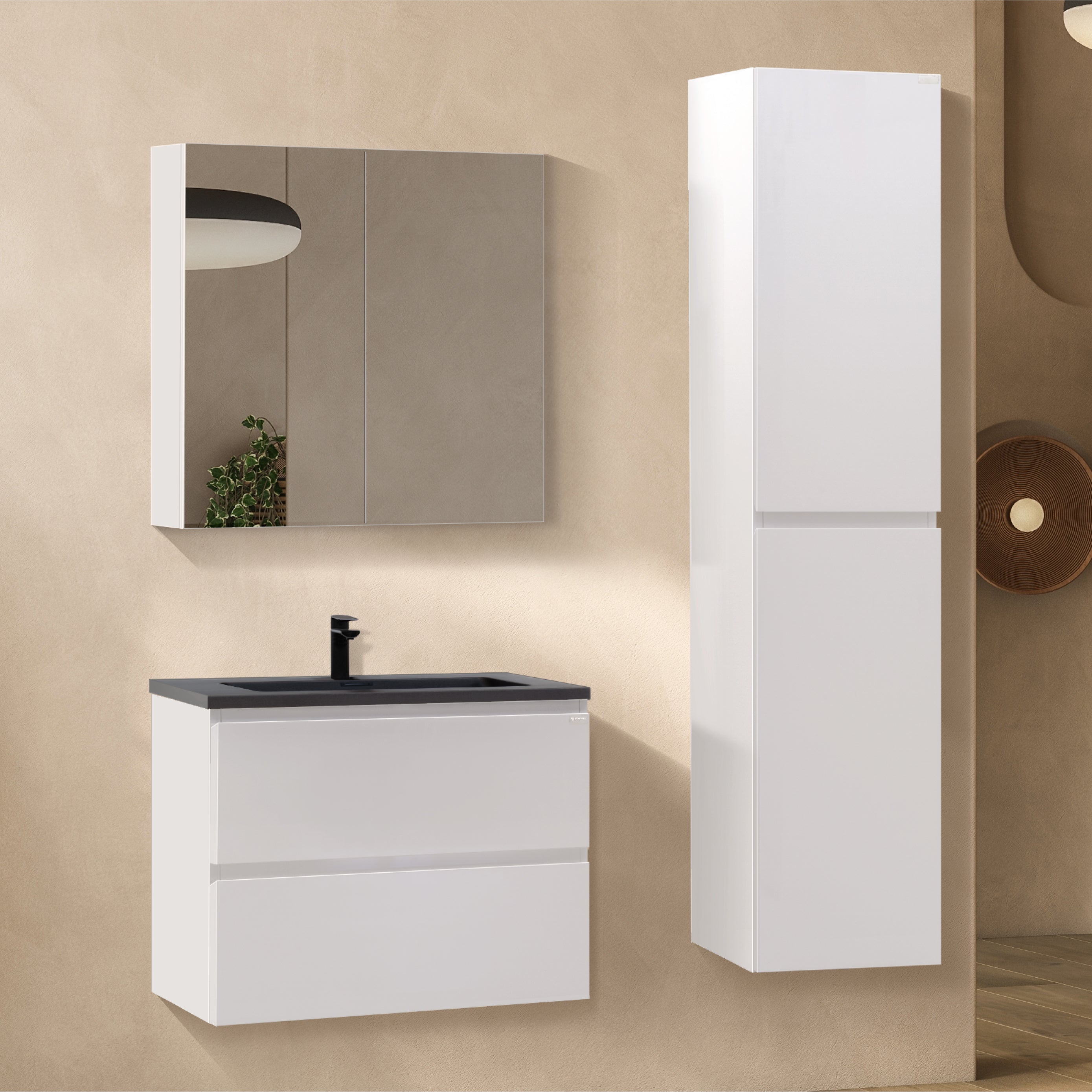 Atena - Conjunto de baño suspendido - Disponible en 60, 80, 100 y 120 cm - Varios colores