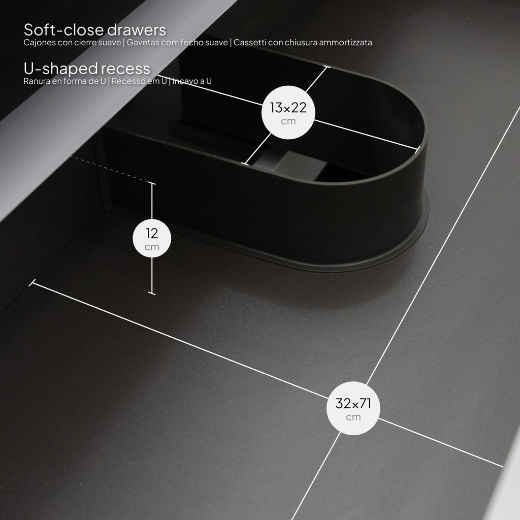 Atena - Set bagno sospeso - Disponibile in 60, 80, 100 e 120 cm - Vari colori