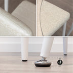 Conjunto de Mesa Corin con 4 Sillas Romantic/Shirley, Estructura Metálica y Tablero de Vidrio Templado
