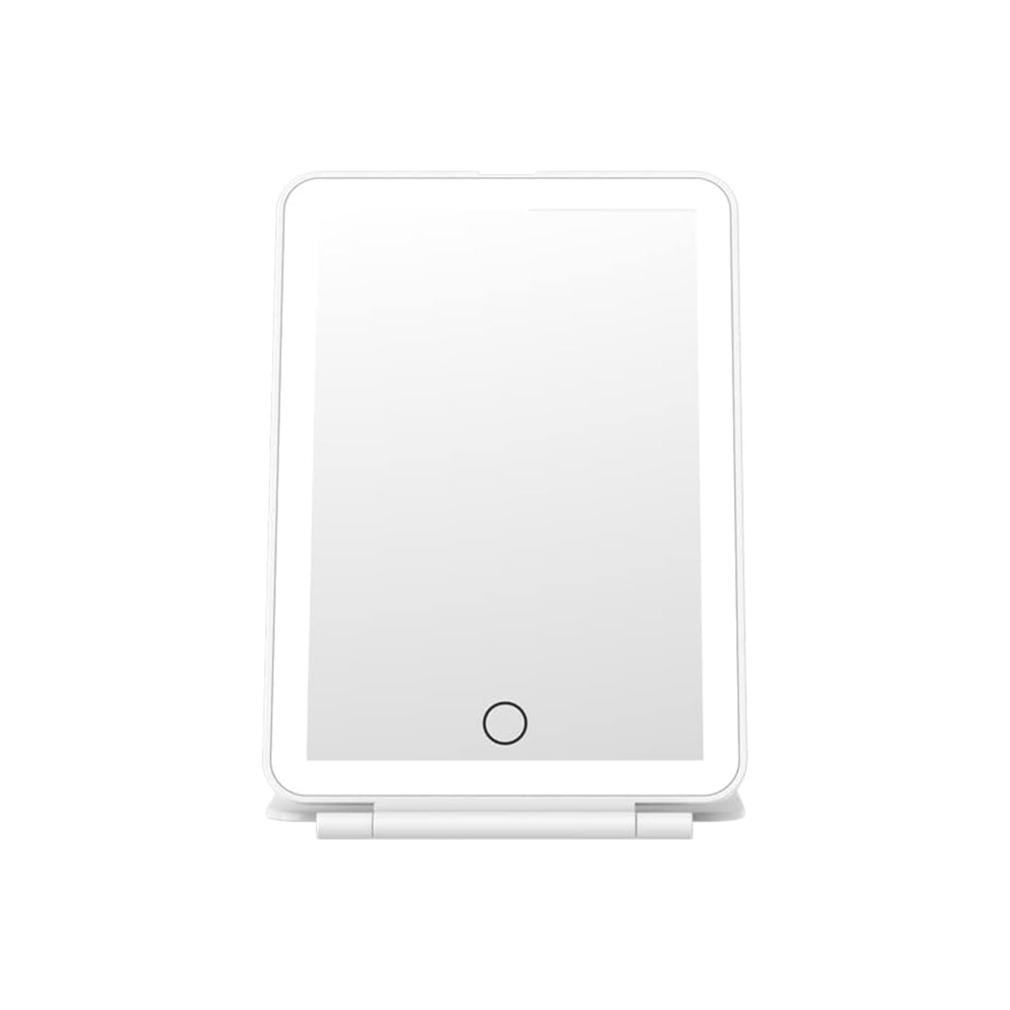 Specchio da trucco con luce LED, specchio portatile tipo tablet con illuminazione a 3 colori, luce regolabile, supporto regolabile, doppia alimentazione e controllo touch