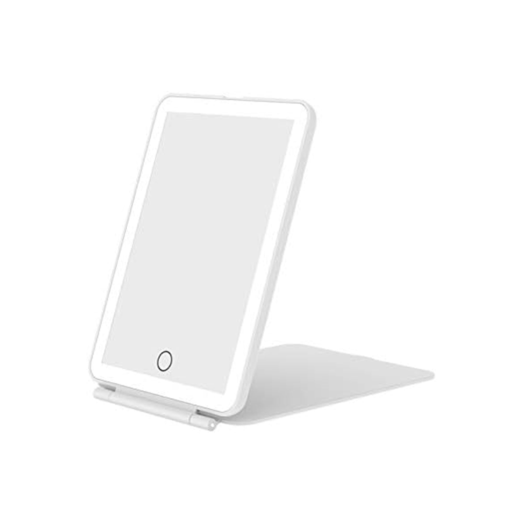 Specchio da trucco con luce LED, specchio portatile tipo tablet con illuminazione a 3 colori, luce regolabile, supporto regolabile, doppia alimentazione e controllo touch