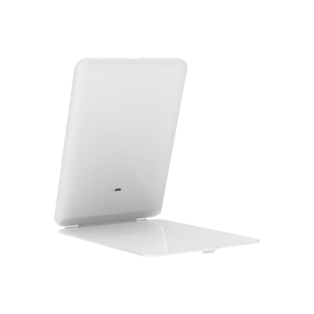 Specchio da trucco con luce LED, specchio portatile tipo tablet con illuminazione a 3 colori, luce regolabile, supporto regolabile, doppia alimentazione e controllo touch