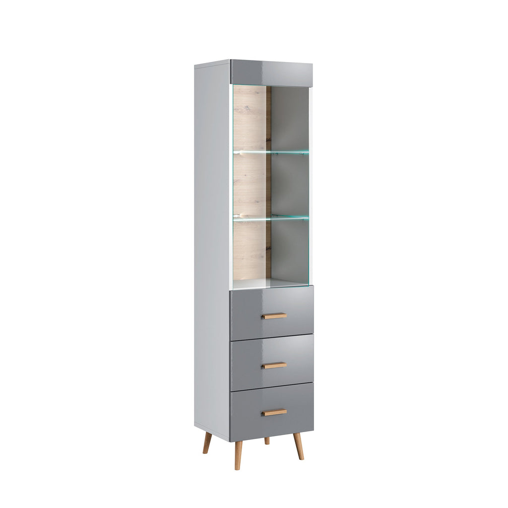 NIZZA - Vitrina Blanca o Gris con 1 o 2 Columnas | W1D2S / W2D2S