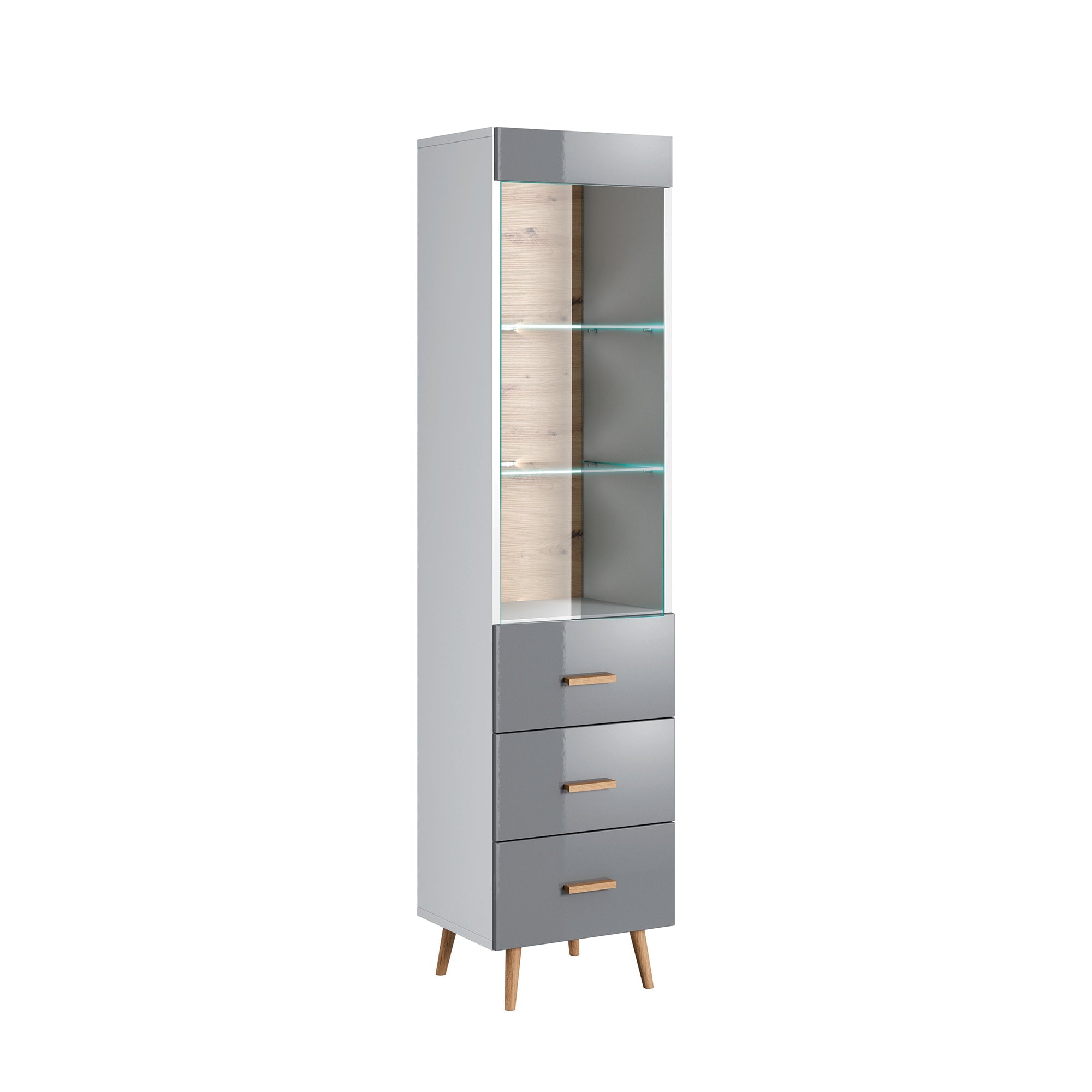 NIZZA - Vitrina Blanca o Gris con 1 o 2 Columnas | W1D2S / W2D2S