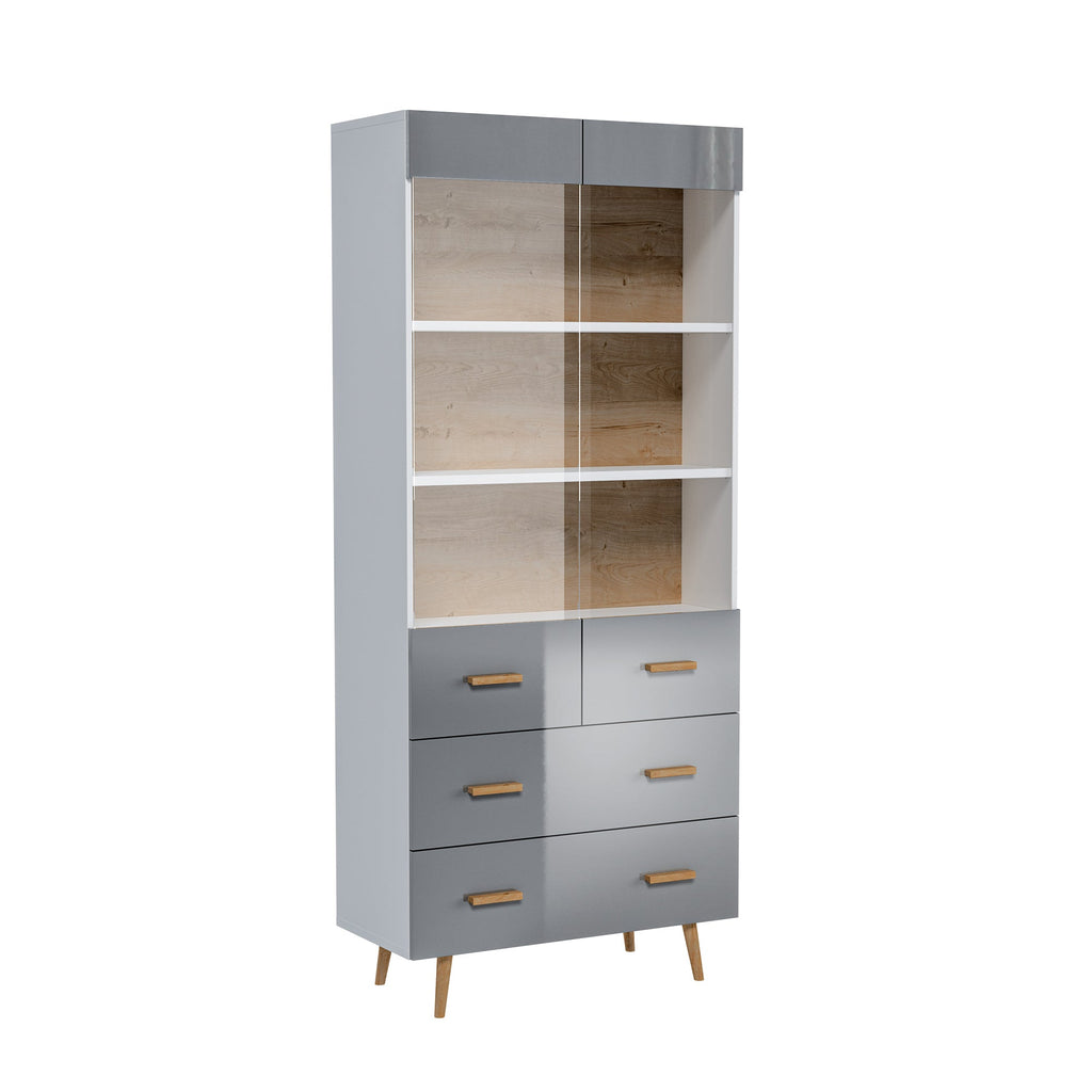 NIZZA - Vitrina Blanca o Gris con 1 o 2 Columnas | W1D2S / W2D2S