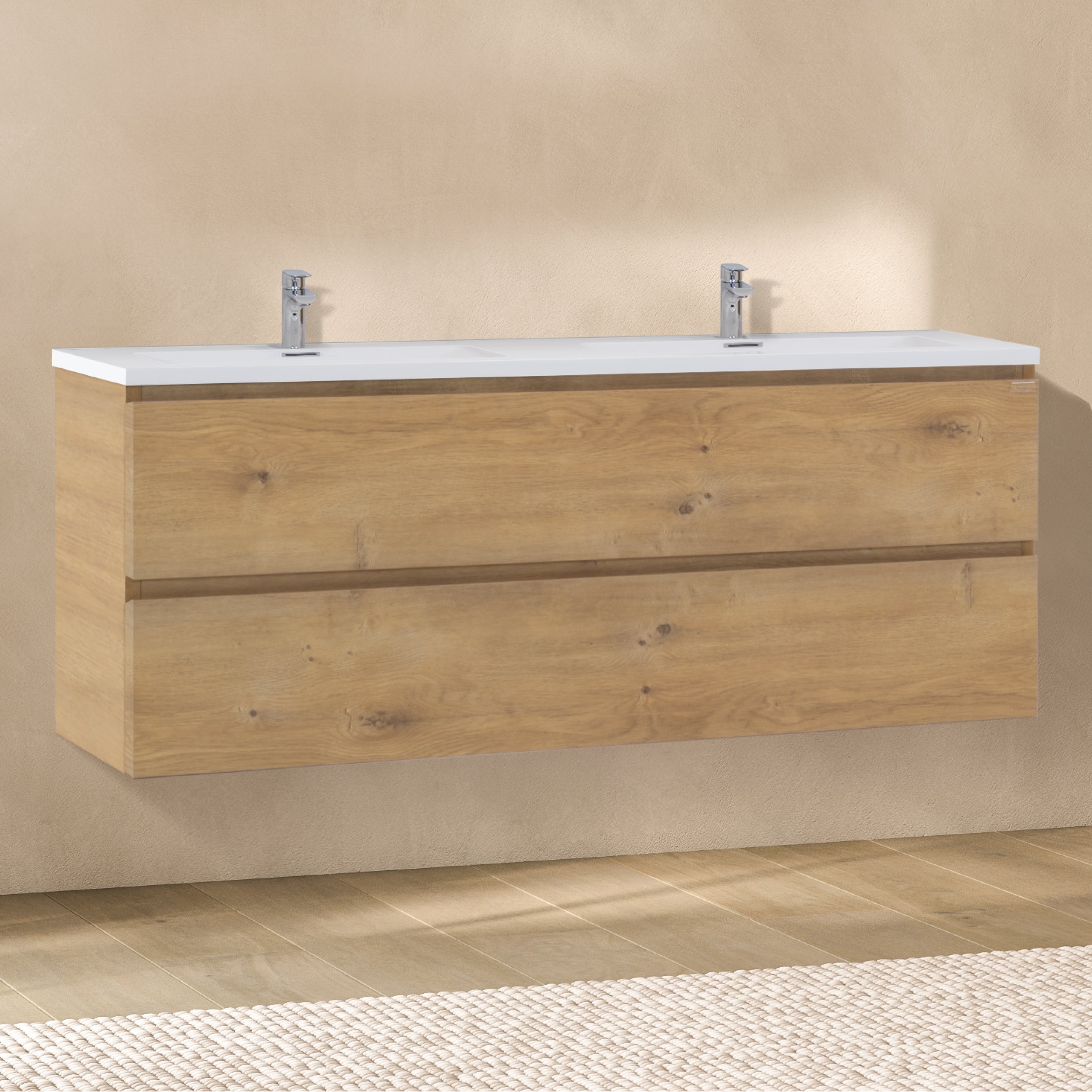 Atena - Mueble de lavabo suspendido con cajón soft-close | Varios tamaños y colores