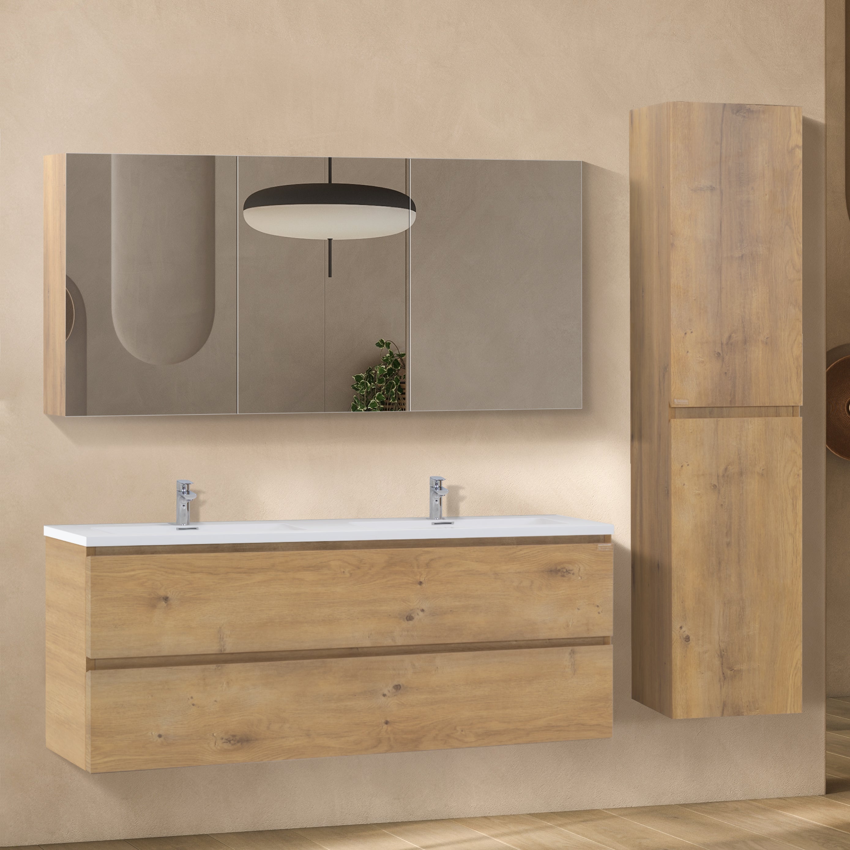 Atena - Conjunto de baño suspendido - Disponible en 60, 80, 100 y 120 cm - Varios colores