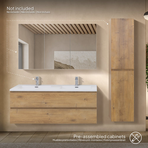 Atena - Mobile lavabo sospeso con cassetto soft-close | Varie misure e colori