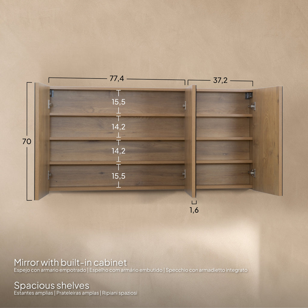 Atena - Set bagno sospeso - Disponibile in 60, 80, 100 e 120 cm - Vari colori