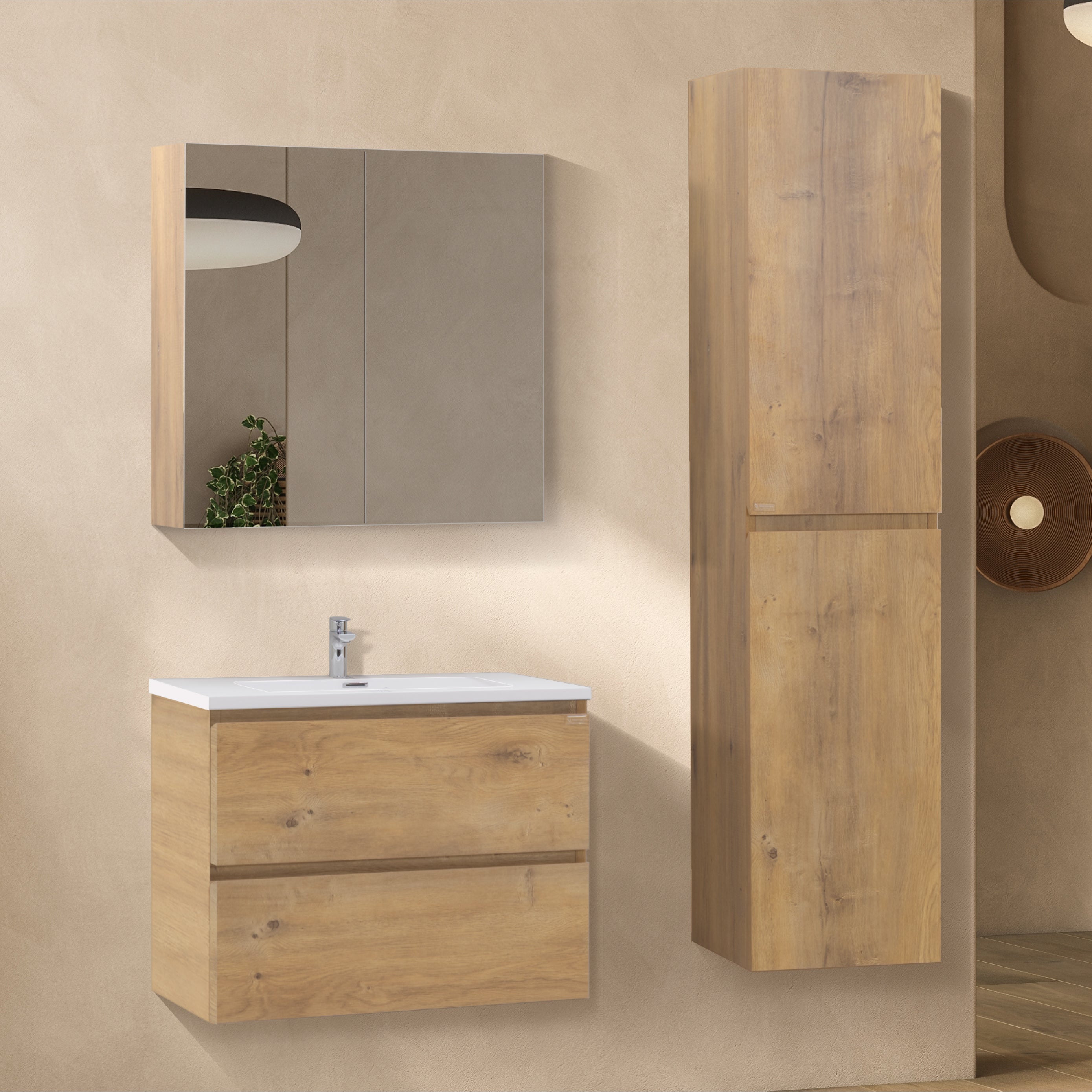 Atena - Conjunto de baño suspendido - Disponible en 60, 80, 100 y 120 cm - Varios colores