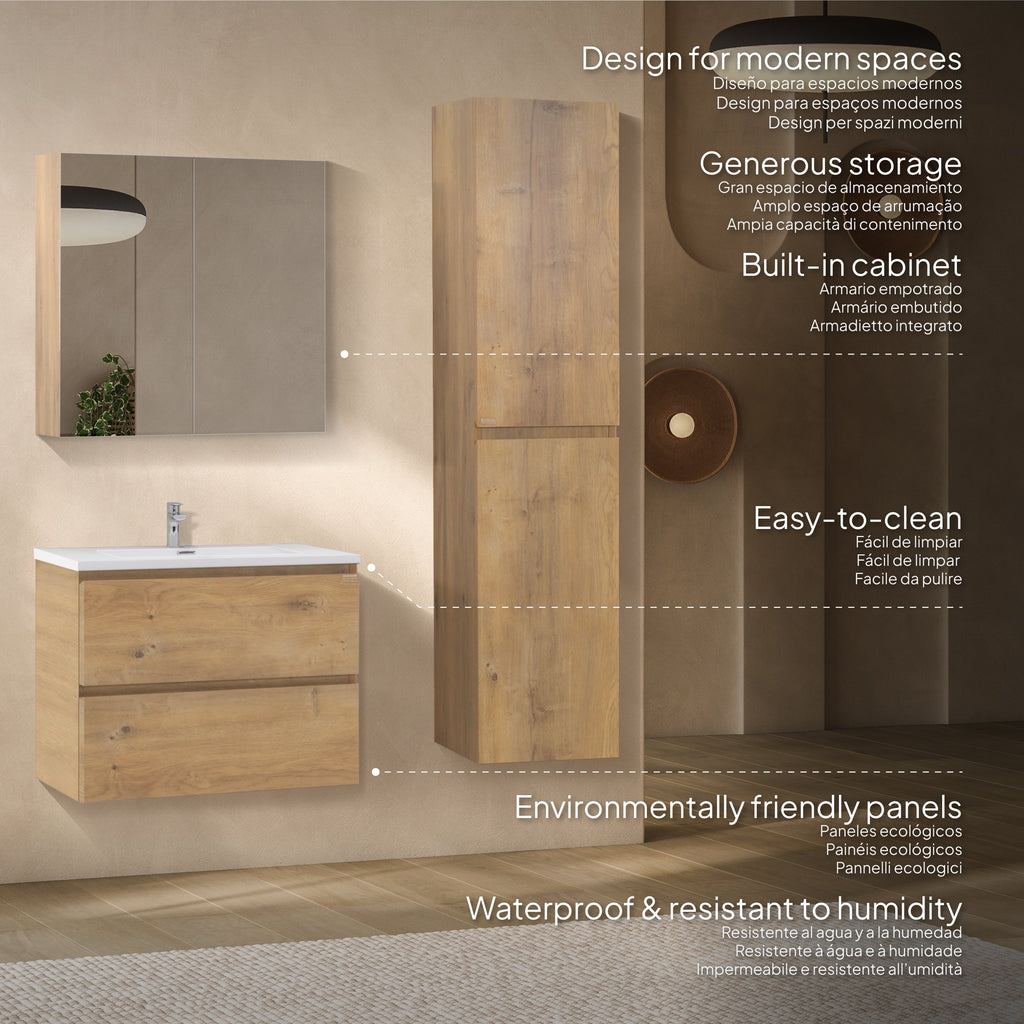 Atena - Set bagno sospeso - Disponibile in 60, 80, 100 e 120 cm - Vari colori