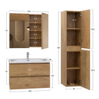 Atena - Set bagno sospeso - Disponibile in 60, 80, 100 e 120 cm - Vari colori