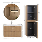 Tália - Conjunto de casa de banho suspenso - Disponível em 60, 80 e 100 cm - Várias Cores