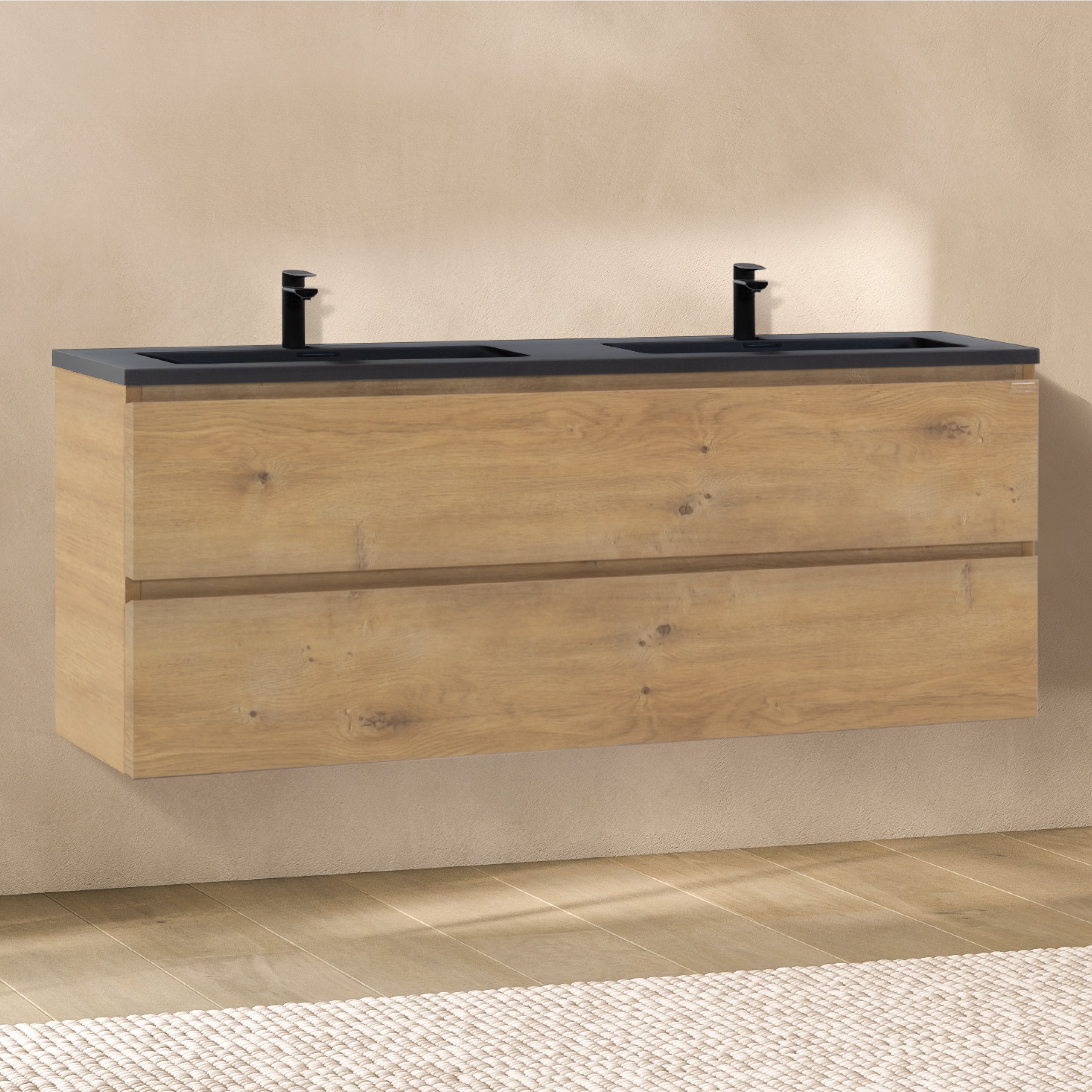 Atena - Mueble de lavabo suspendido con cajón soft-close | Varios tamaños y colores