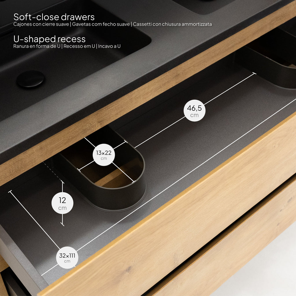 Atena - Set bagno sospeso - Disponibile in 60, 80, 100 e 120 cm - Vari colori