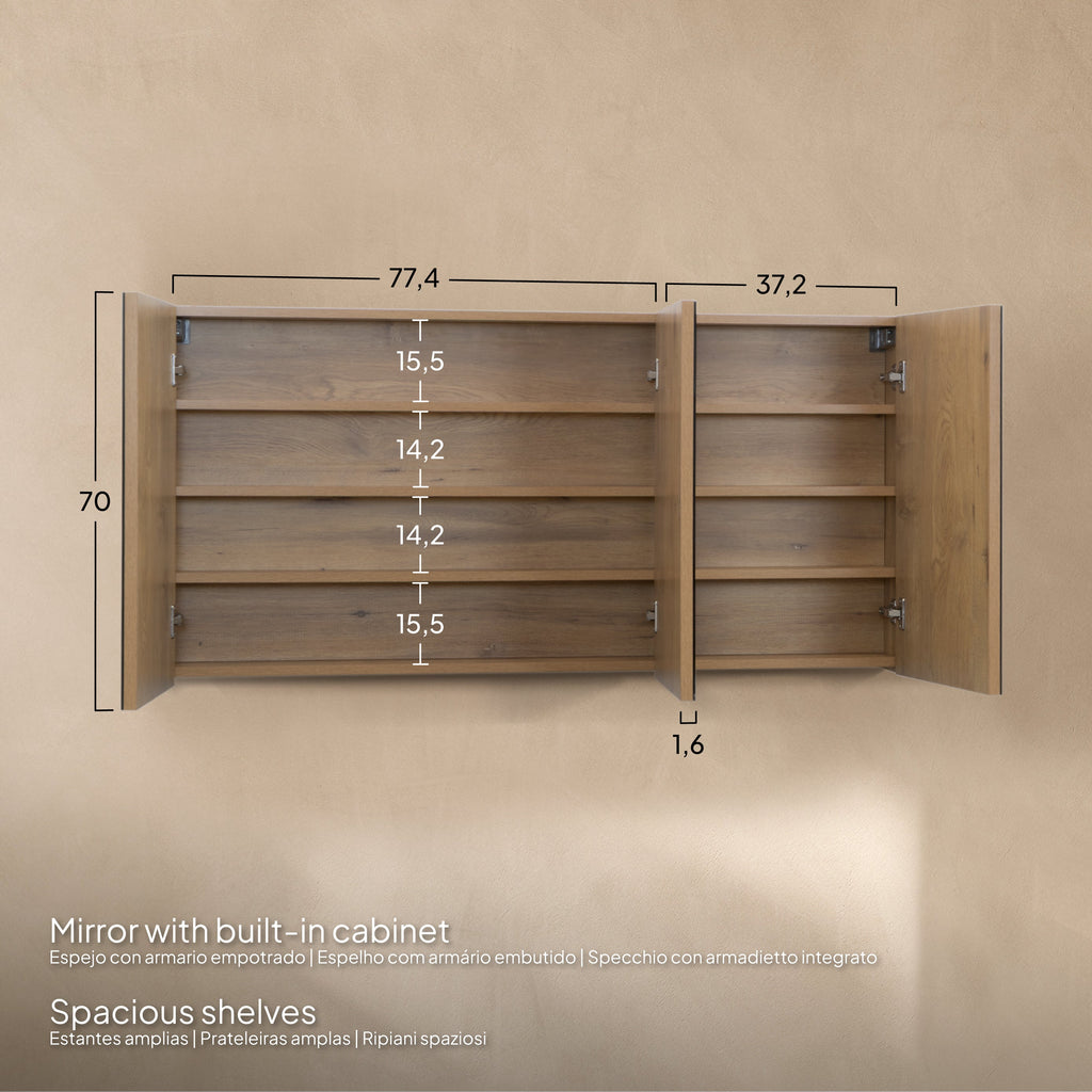 Atena - Set bagno sospeso - Disponibile in 60, 80, 100 e 120 cm - Vari colori