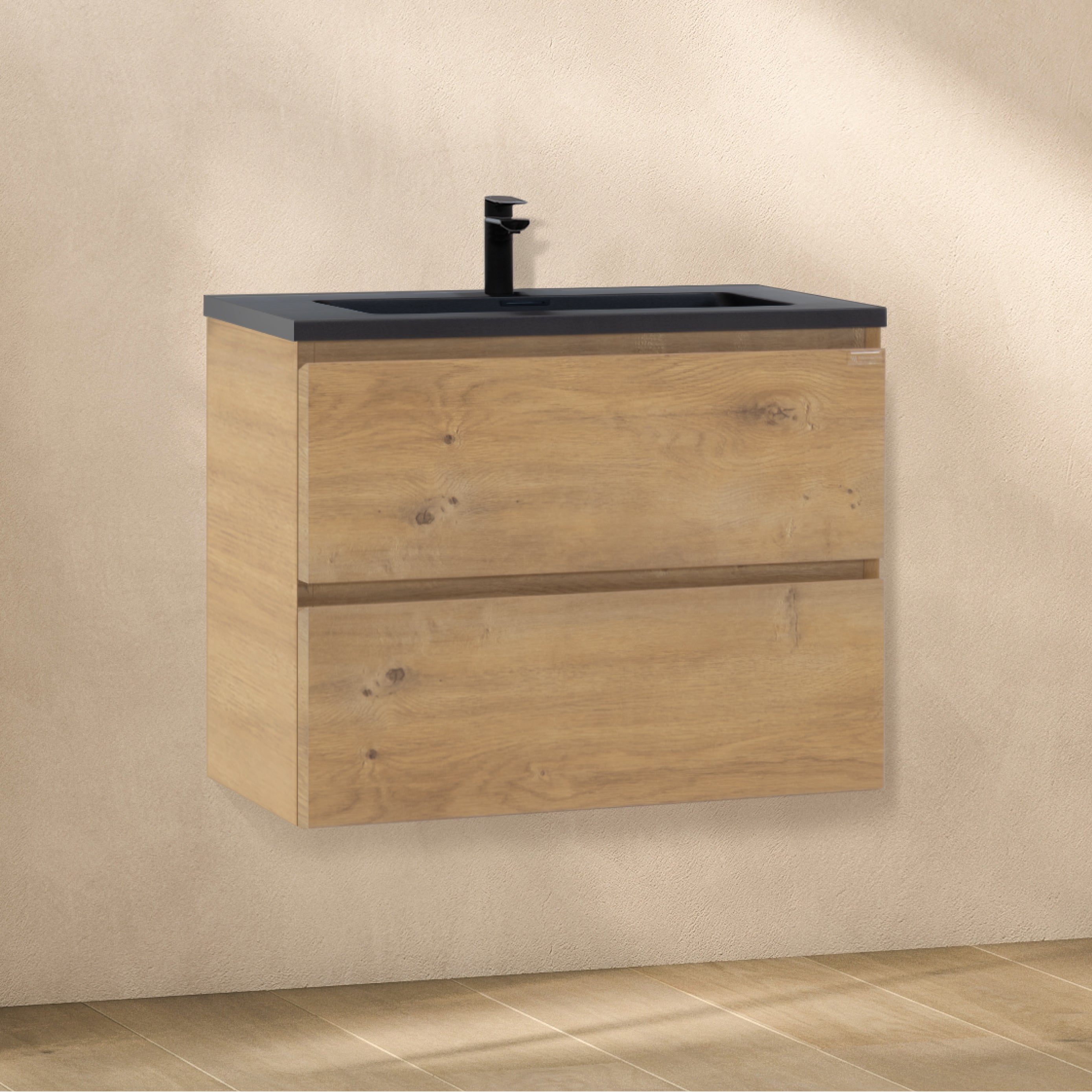 Atena - Mueble de lavabo suspendido con cajón soft-close | Varios tamaños y colores