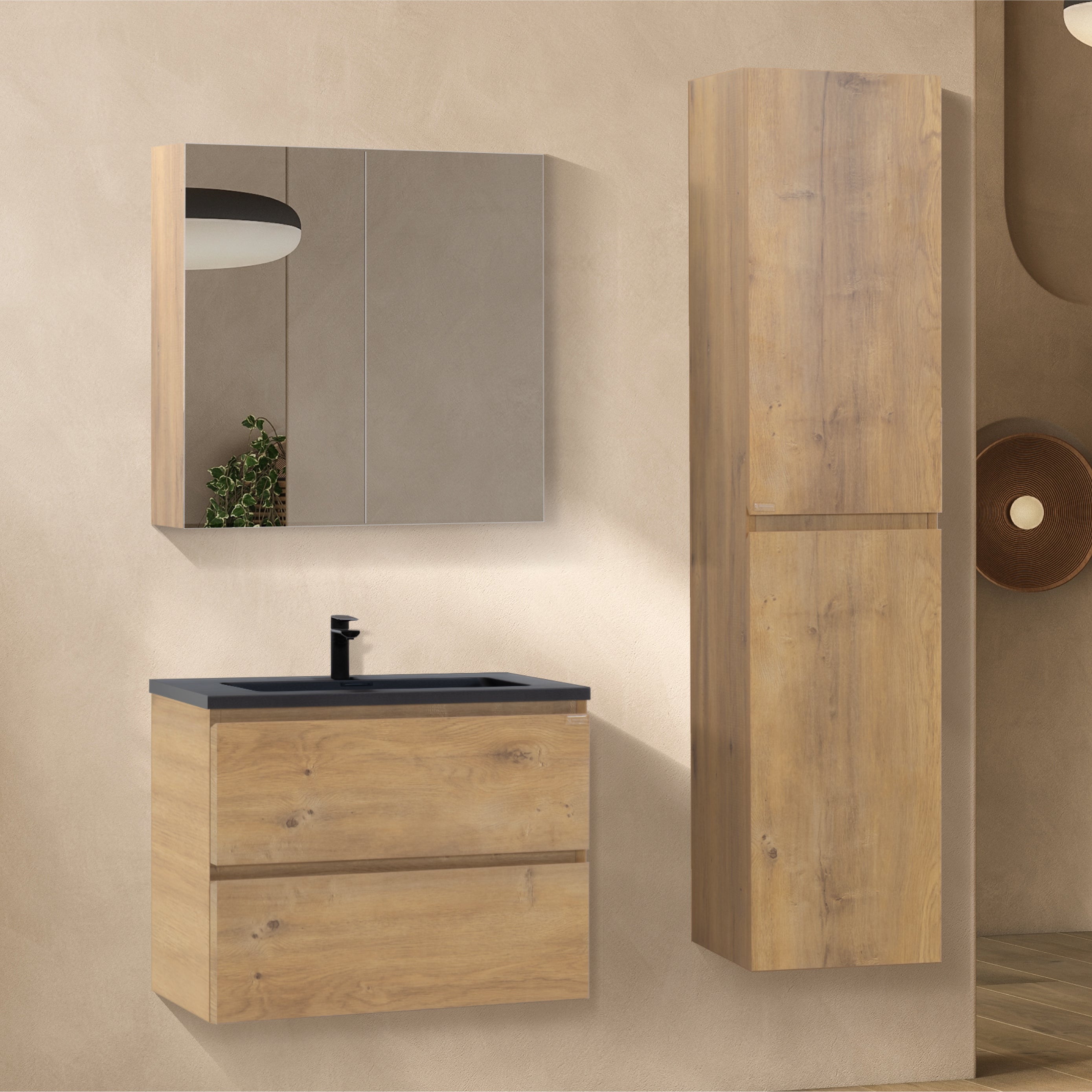Atena - Conjunto de baño suspendido - Disponible en 60, 80, 100 y 120 cm - Varios colores