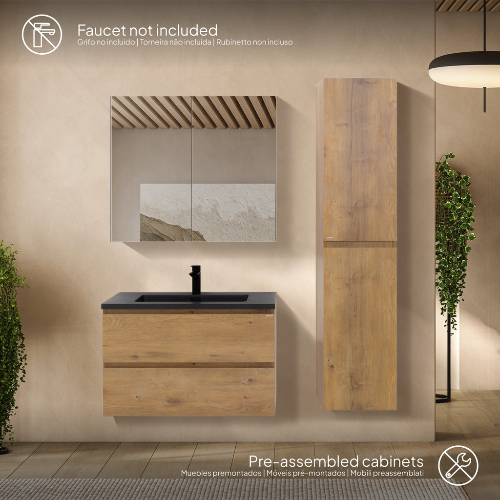 Atena - Set bagno sospeso - Disponibile in 60, 80, 100 e 120 cm - Vari colori