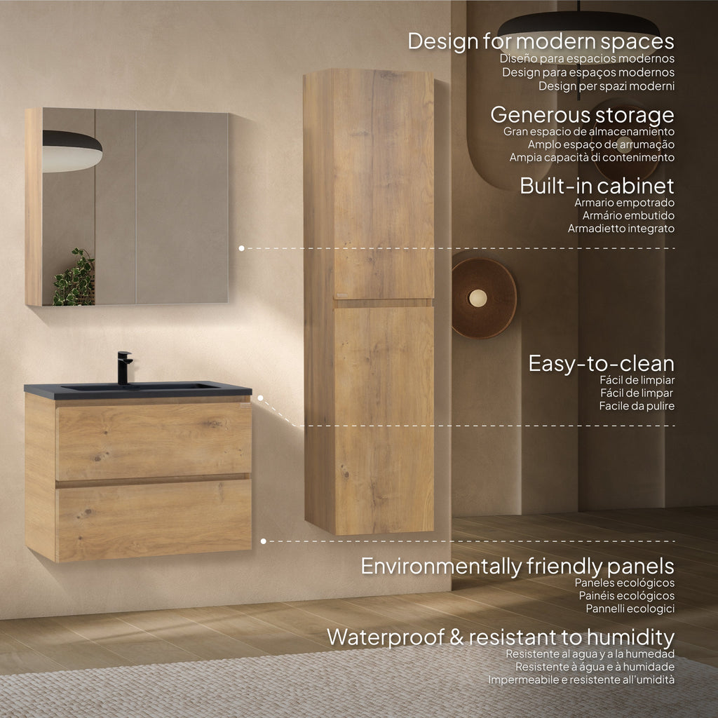Atena - Set bagno sospeso - Disponibile in 60, 80, 100 e 120 cm - Vari colori