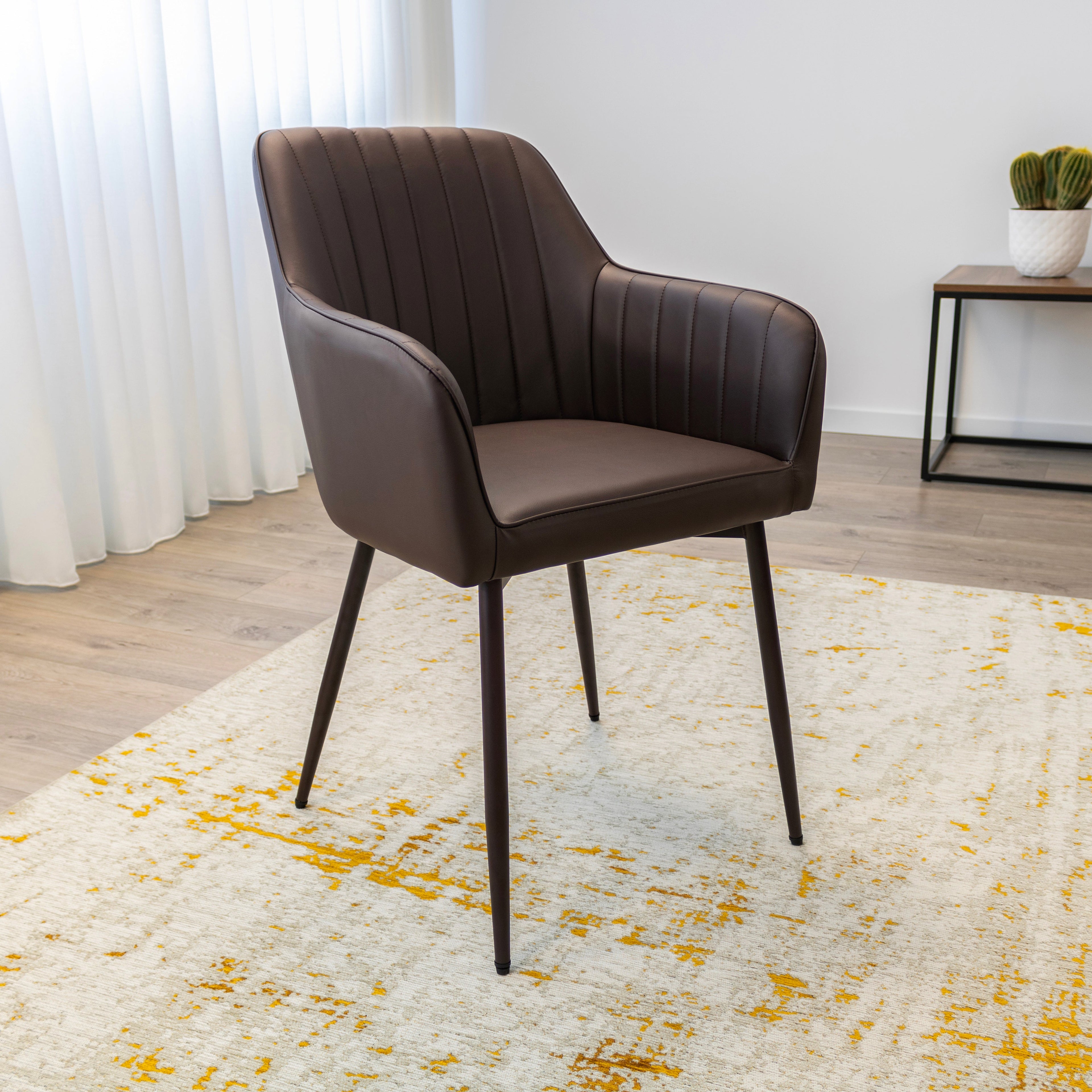 DAHLIA - Conjunto de 2 sillas de comedor en tejido PU o terciopelo