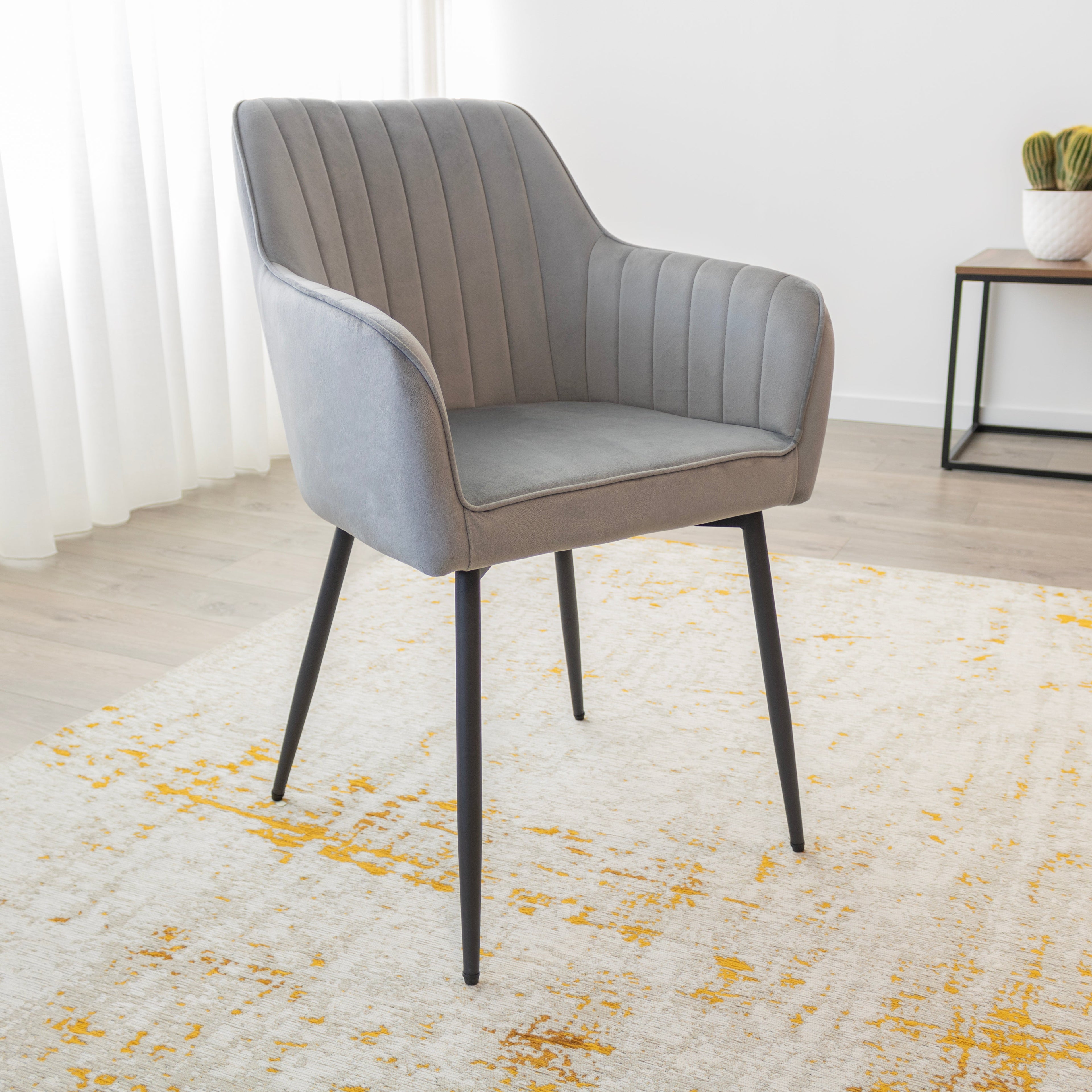 DAHLIA - Conjunto de 2 sillas de comedor en tejido PU o terciopelo