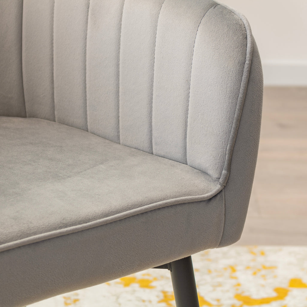 DAHLIA - Conjunto de 2 sillas de comedor en tejido PU o terciopelo