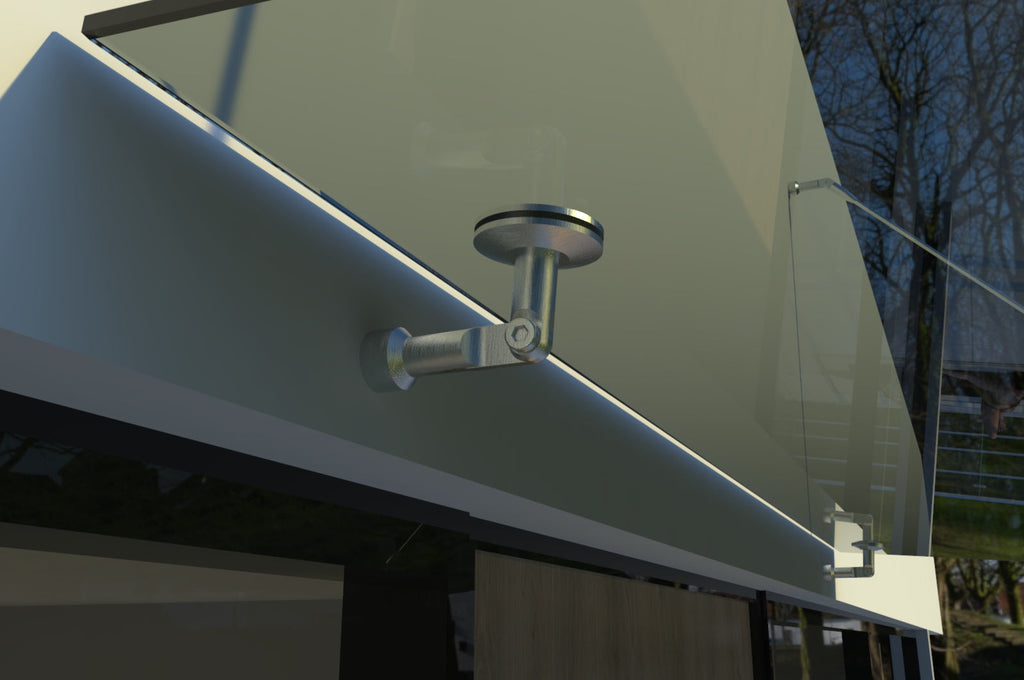 Tejadillo em Vidro Laminado de Segurança 13 mm com Suportes em Inox – Transparente, Escuro ou Satinado