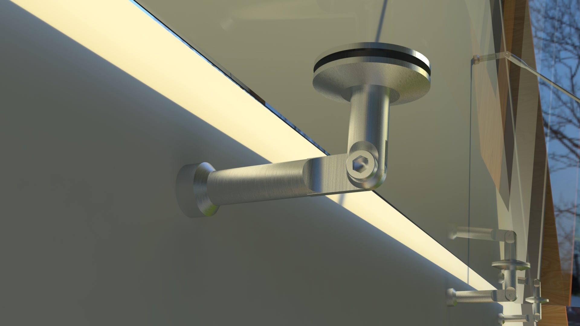 Marquesina de vidrio laminado de seguridad de 13 mm con soportes de acero inoxidable - Transparente, oscuro o satinado