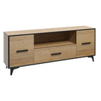 REIMS - Mueble TV en Roble o Nogal con Estructura Negra | RTV2D1S, RTV2D2S