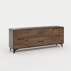 REIMS - Mueble TV en Roble o Nogal con Estructura Negra | RTV2D1S, RTV2D2S
