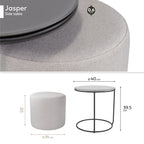 JASPER - Mesa de apoio com pufe embutido