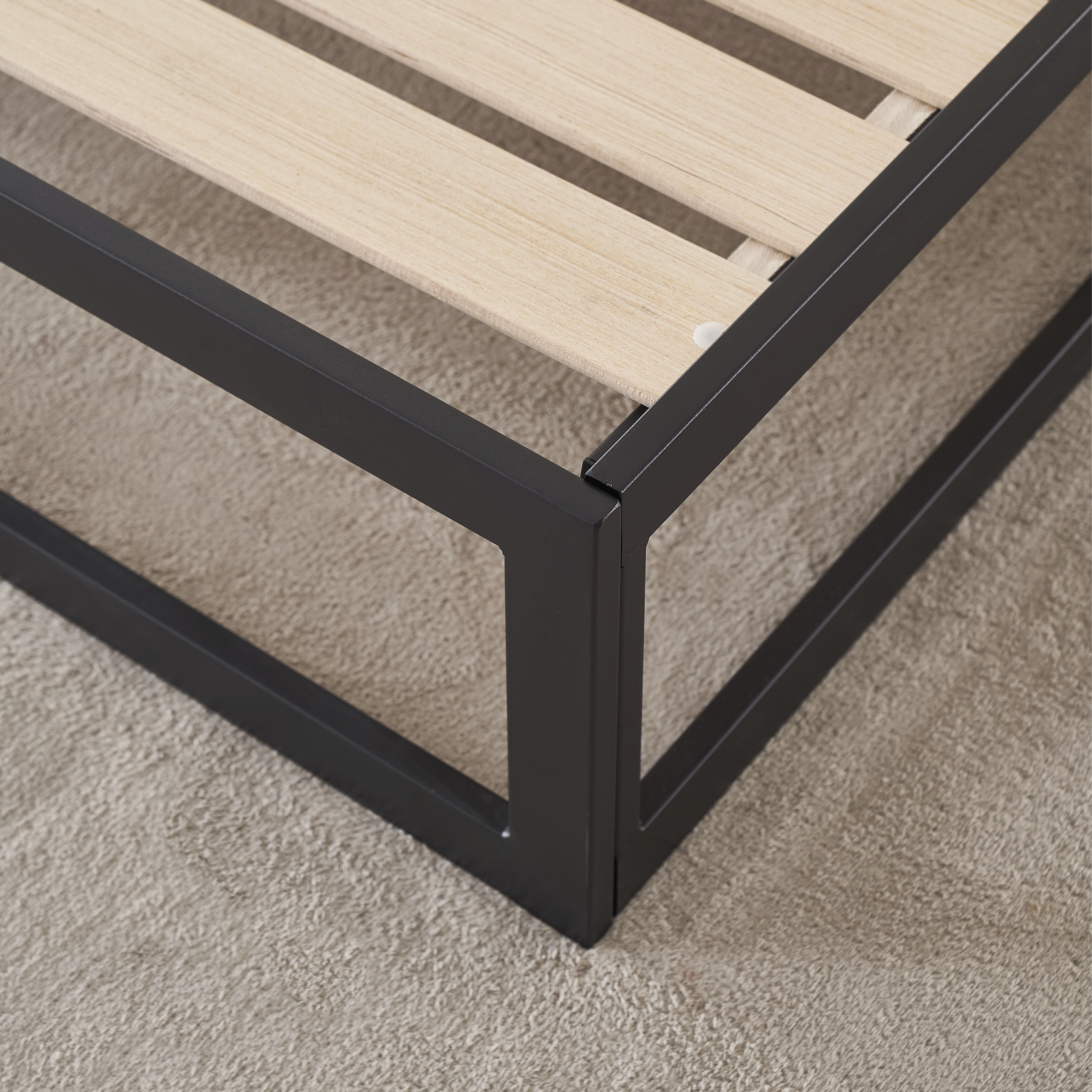 HARUKI Double Bed Frame (Black) | Definitive Minimalist Design, Heavy-Duty Steel | Tool-Free Setup, 300KG Load