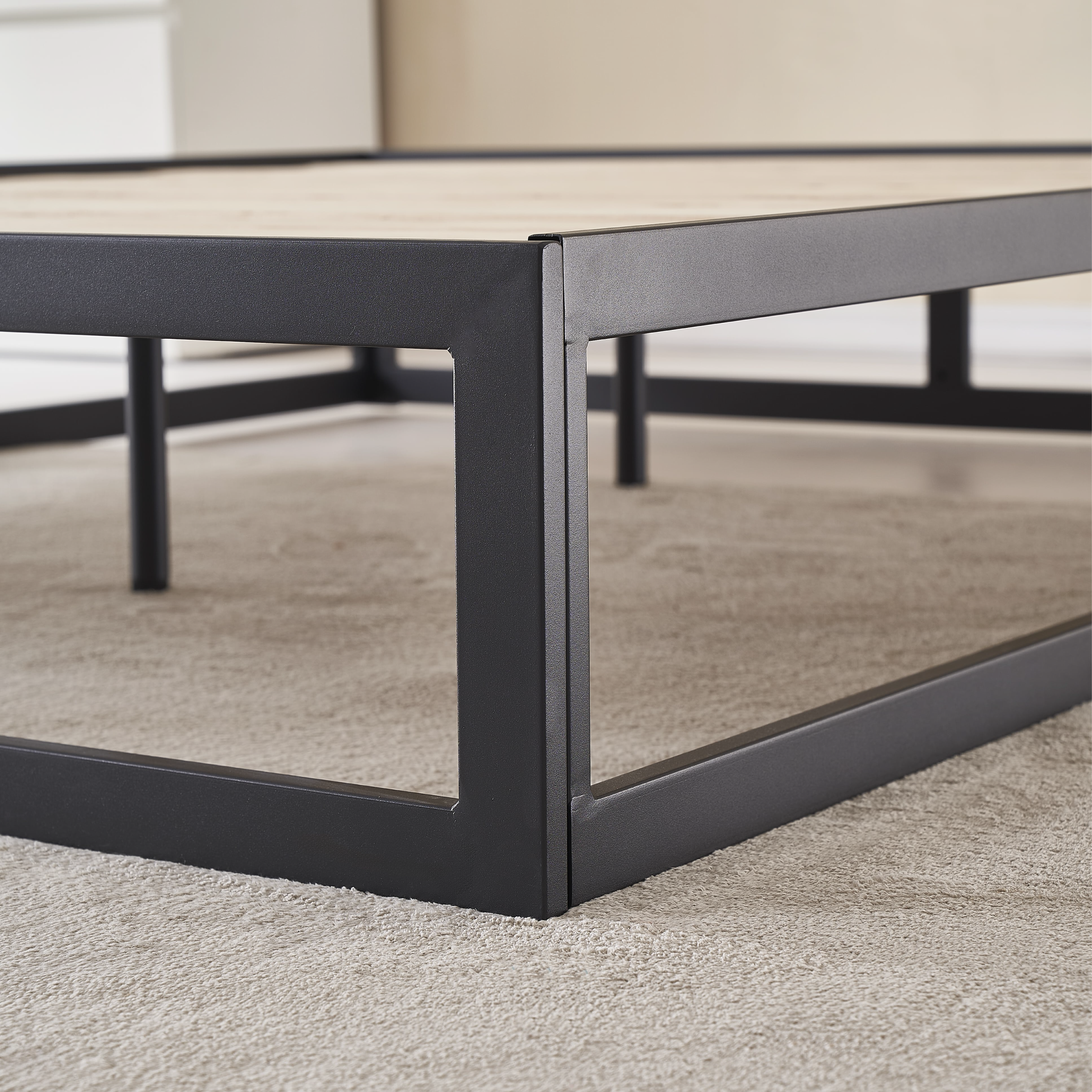 HARUKI Double Bed Frame (Black) | Definitive Minimalist Design, Heavy-Duty Steel | Tool-Free Setup, 300KG Load
