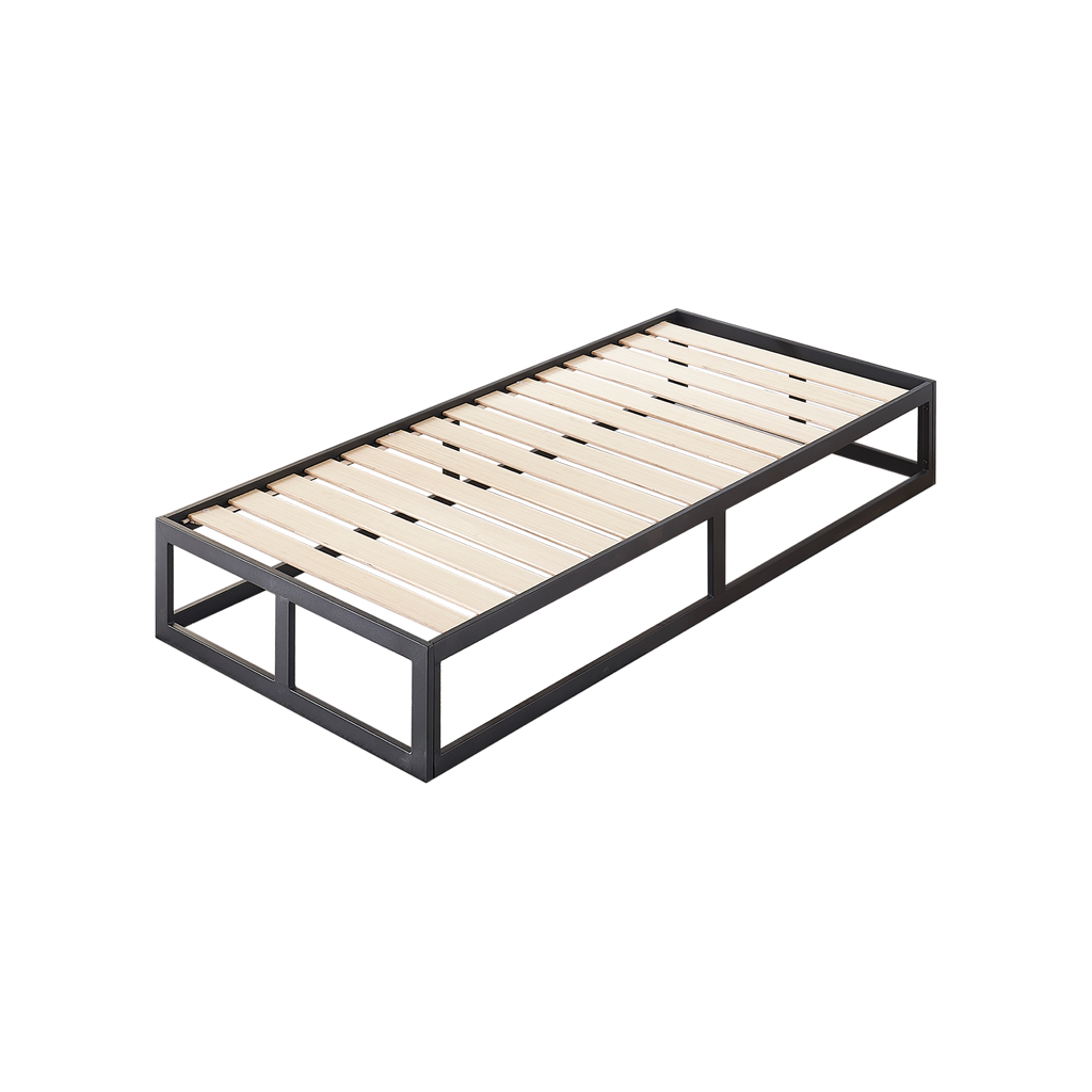 HARUKI Single Bed Frame (Black) | Modern, Space-Saving Structure, High-Strength Steel | Fast, Tool-Free Assembly