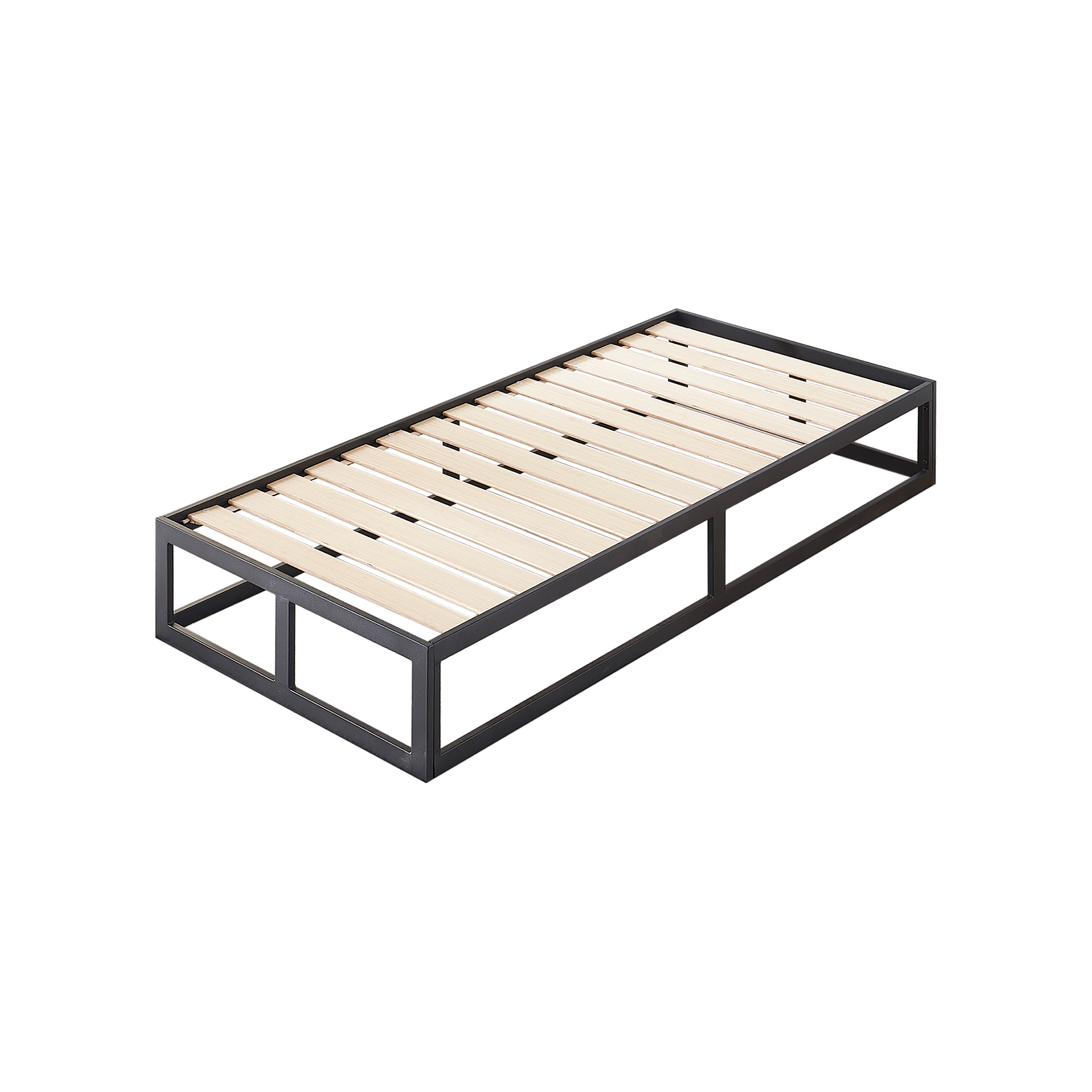 HARUKI Single Bed Frame (Black) | Modern, Space-Saving Structure, High-Strength Steel | Fast, Tool-Free Assembly