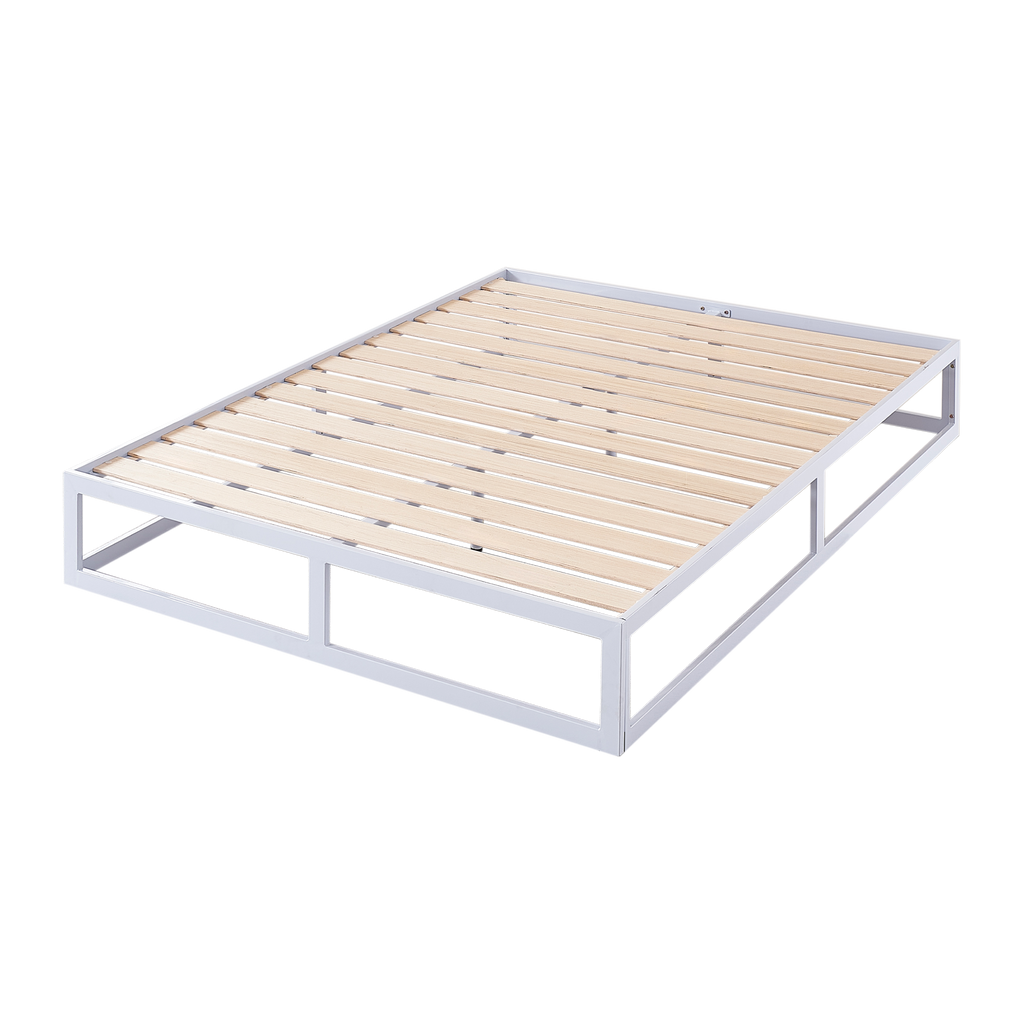 HARUKI Double Bed Frame (White) | Elegant, Zen-Inspired Steel Structure | Easy Assembly, 300KG Load